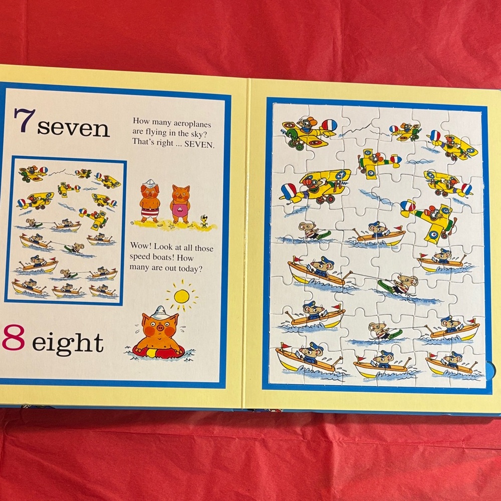 Richard Scarry’s Counting to Ten Jigsaw Puzzle Book 6 48-Piece Puzzles - Picture 7 of 14